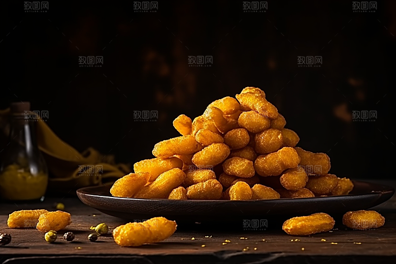 油炸黄金豆零食素材摄影图