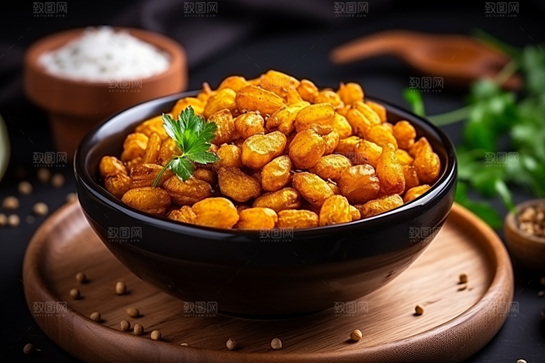 油炸黄金豆美食小吃摄影图