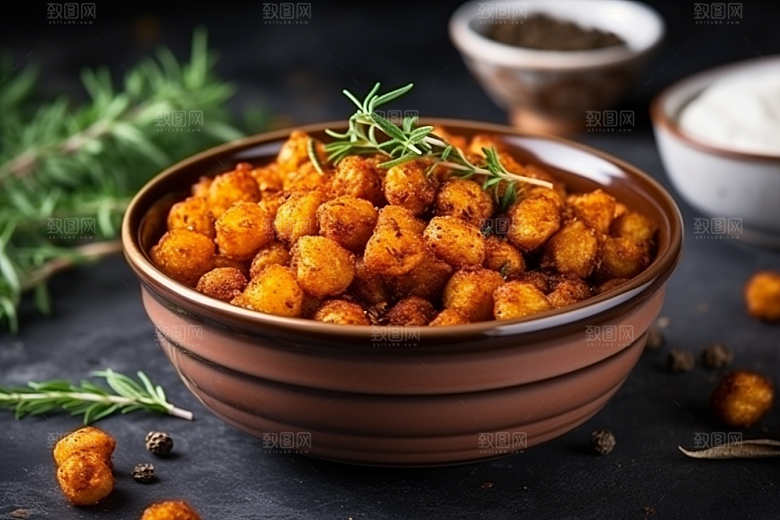 油炸黄金豆小吃零食摄影图