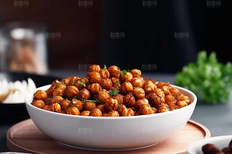 油炸黄金豆小吃膨化食品摄影图