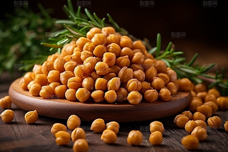 油炸黄金豆零食美味摄影图