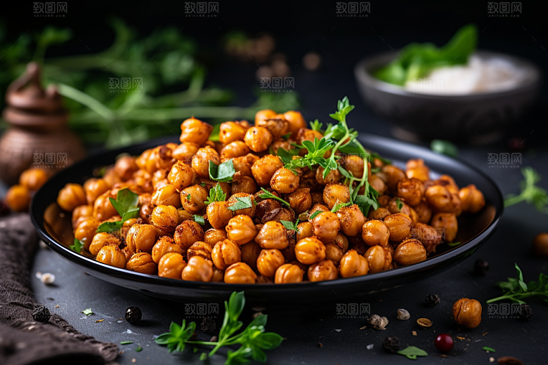 油炸黄金豆美味小吃摄影图