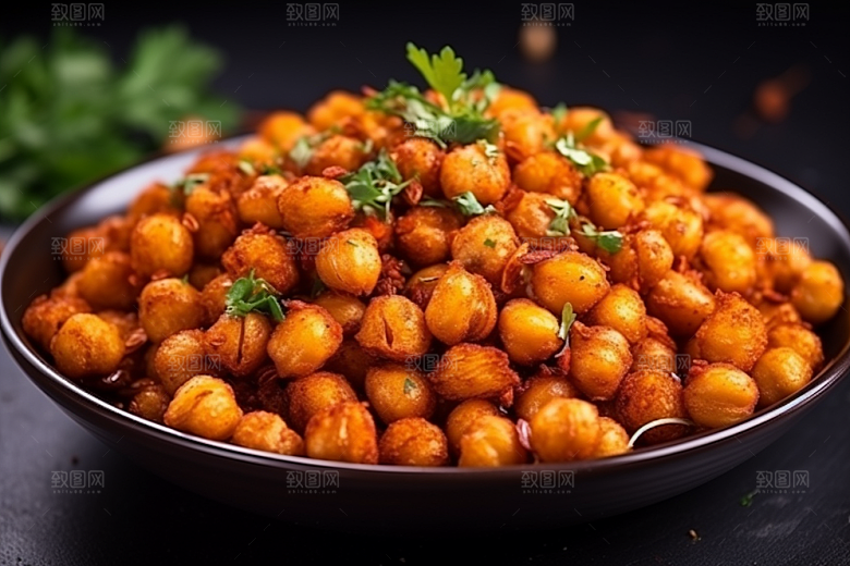 油炸黄金豆地方特色零食摄影图