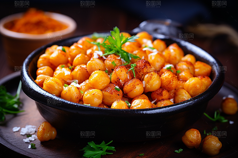 油炸黄金豆高清美食摄影图