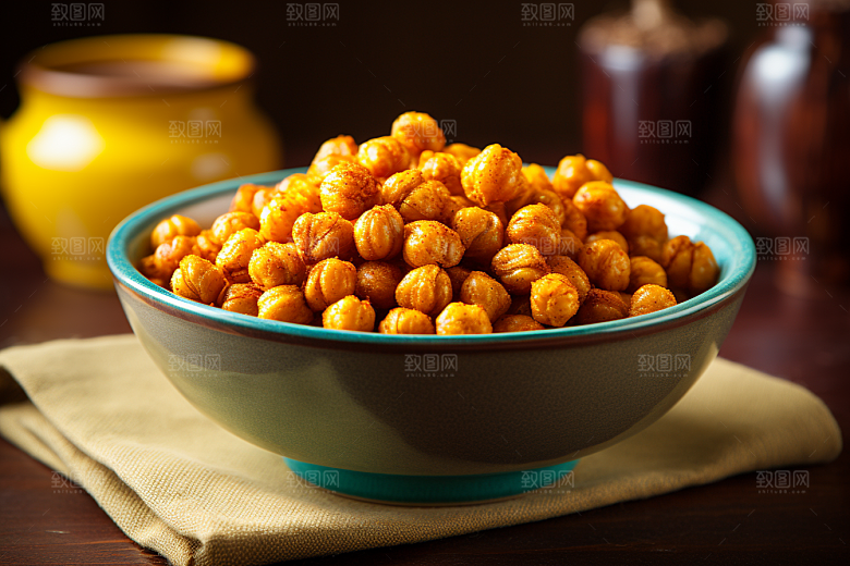油炸黄金豆美味素材摄影图