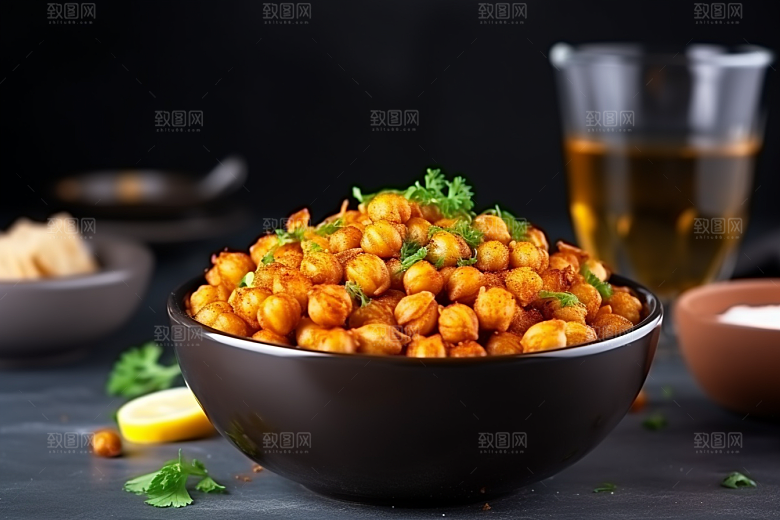 油炸黄金豆美食高清摄影图