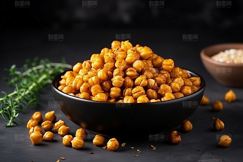 油炸黄金豆油炸食品美味摄影图