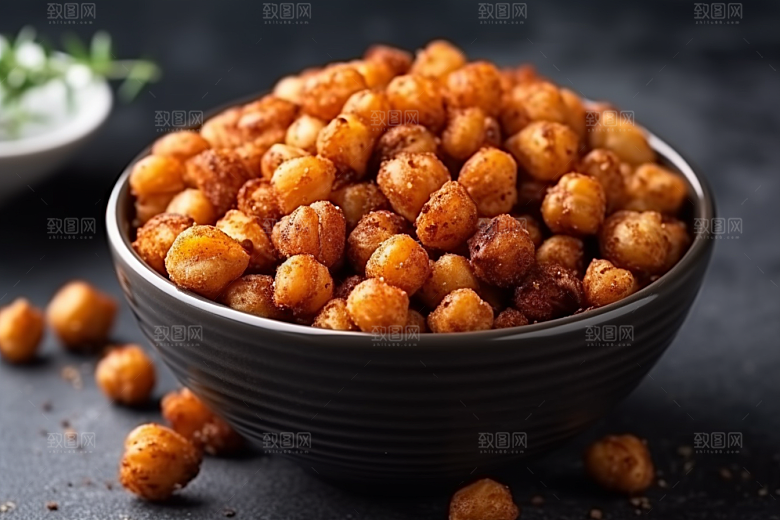 油炸黄金豆高清膨化食品摄影图