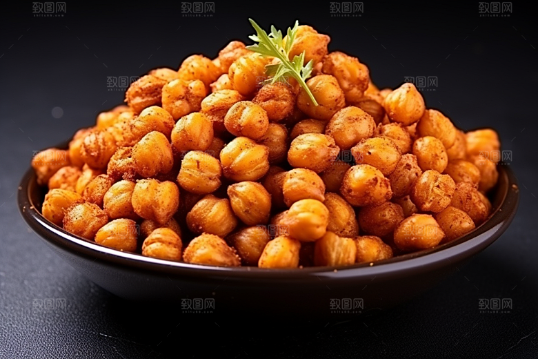 油炸黄金豆美味素材摄影图