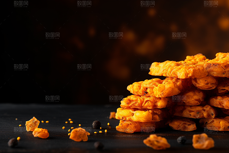 油炸黄金豆美食小吃摄影图