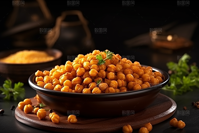 油炸黄金豆素材零食摄影图