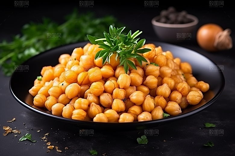 油炸黄金豆地方特色零食摄影图