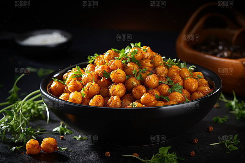 油炸黄金豆地方特色美食摄影图