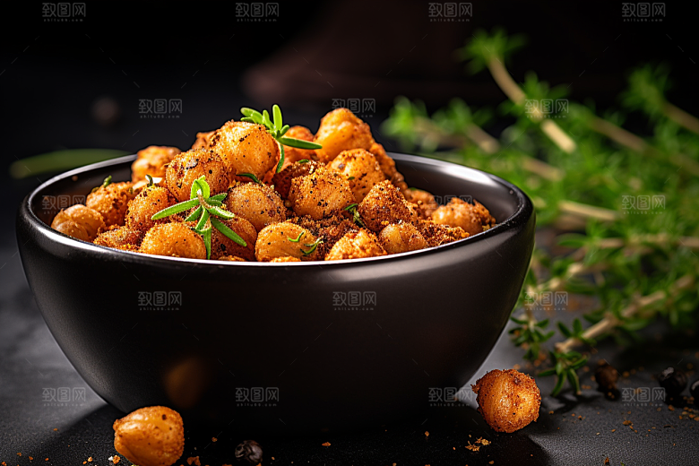 油炸黄金豆高清小吃摄影图