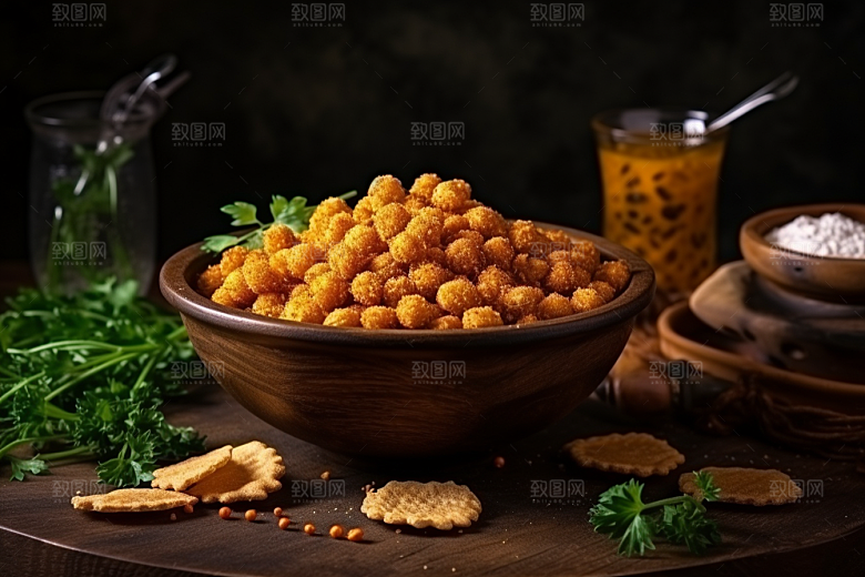 油炸黄金豆高清油炸食品摄影图