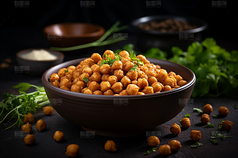 油炸黄金豆美味零食摄影图