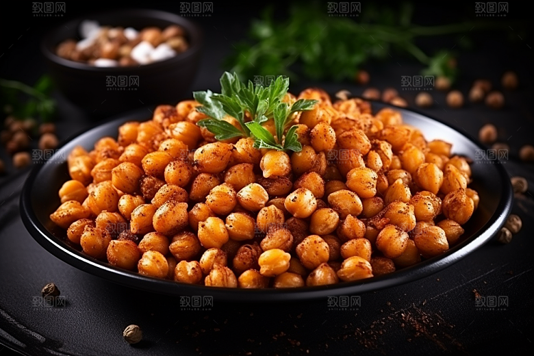 油炸黄金豆油炸食品美味摄影图