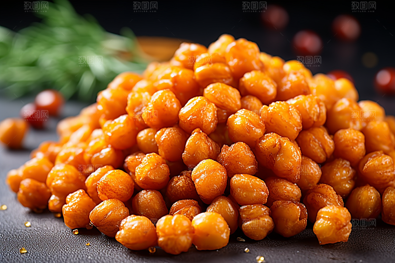 油炸黄金豆膨化食品高清摄影图