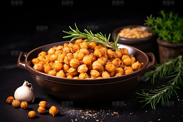 油炸黄金豆零食美食摄影图