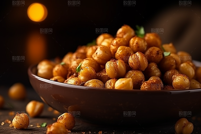 油炸黄金豆高清油炸食品摄影图