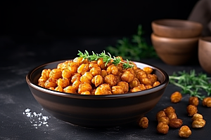 油炸黄金豆美食小吃摄影图