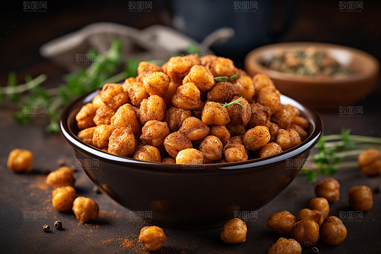 油炸黄金豆膨化食品美食摄影图