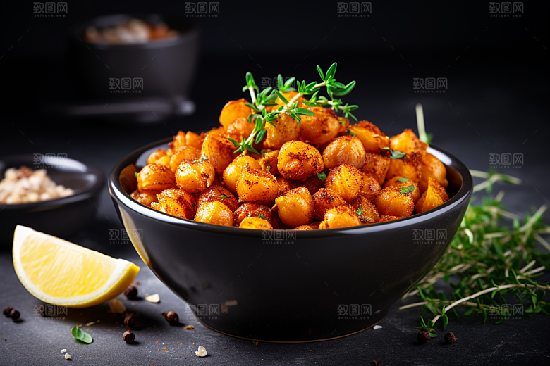 油炸黄金豆膨化食品油炸食品摄影图