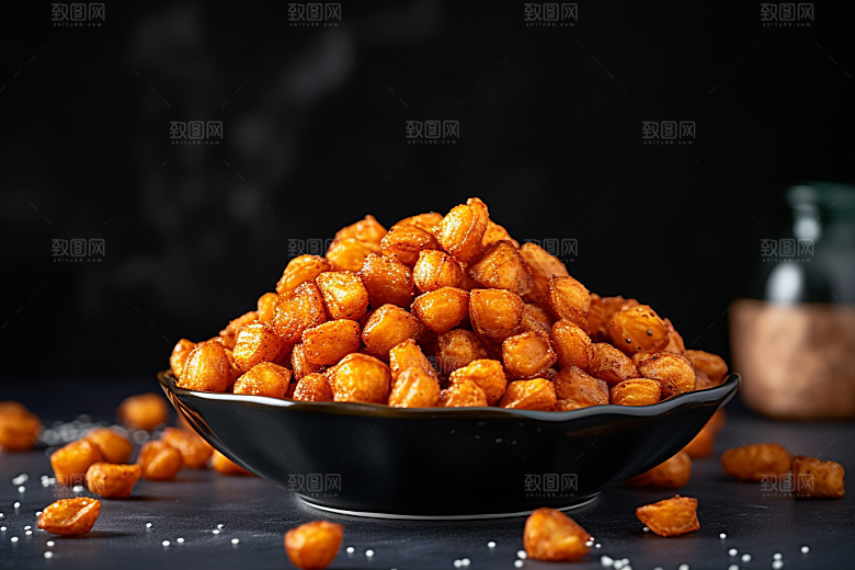 油炸黄金豆素材零食摄影图