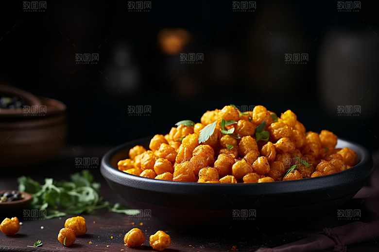 油炸黄金豆美味油炸食品摄影图