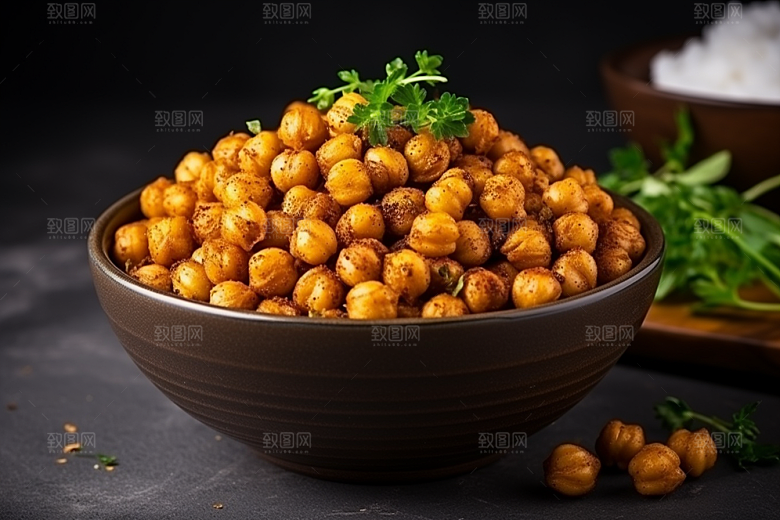 油炸黄金豆美食素材摄影图