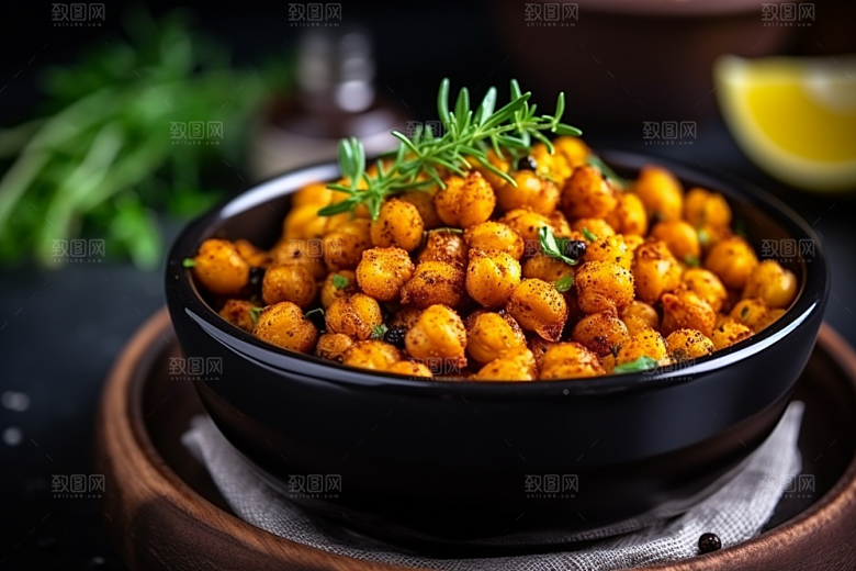 油炸黄金豆美食油炸食品摄影图