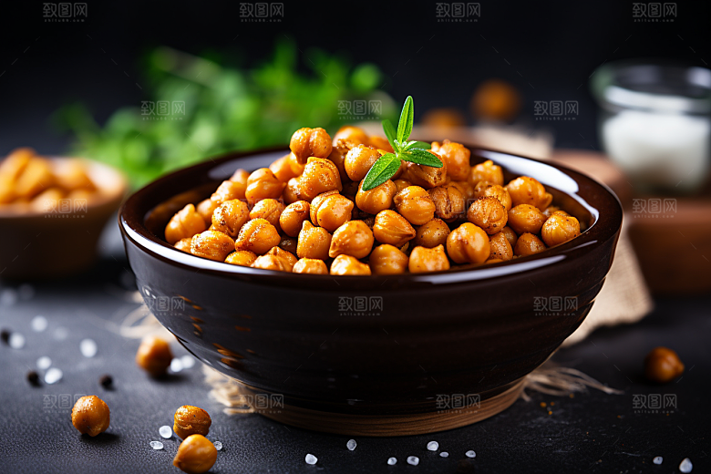 油炸黄金豆膨化食品油炸食品摄影图