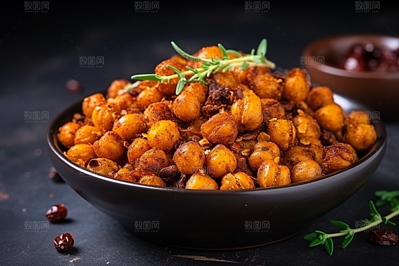 油炸黄金豆美味小吃摄影图