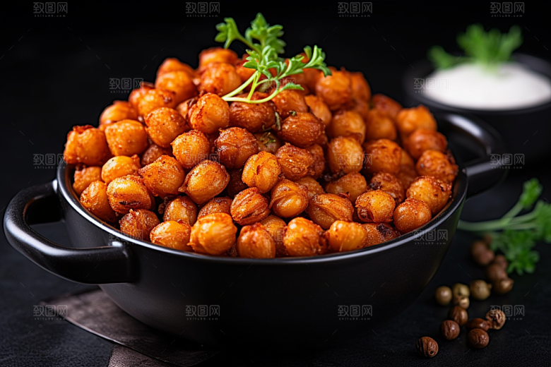 油炸黄金豆美味小吃摄影图