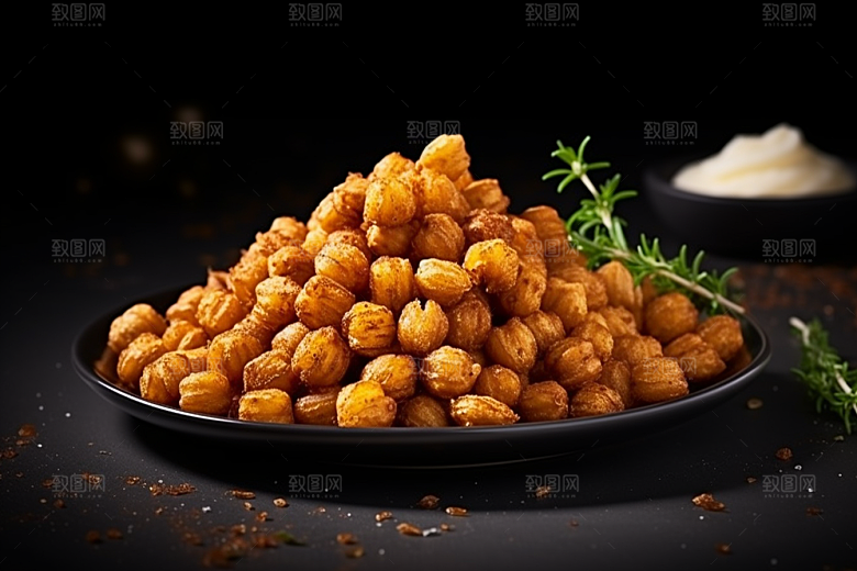 油炸黄金豆膨化食品零食摄影图
