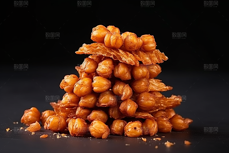 油炸黄金豆素材小吃摄影图