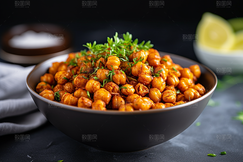 油炸黄金豆零食美味摄影图