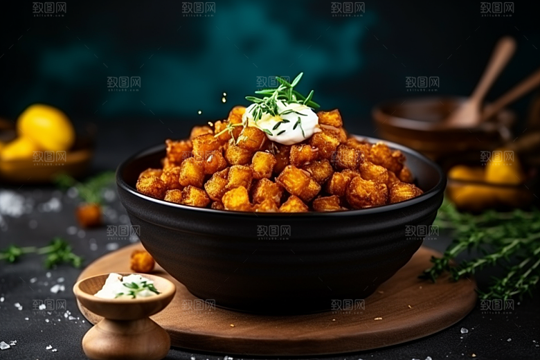 油炸黄金豆零食美食摄影图