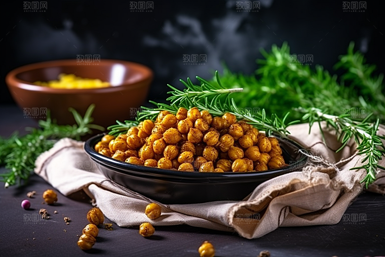 油炸黄金豆美食膨化食品摄影图