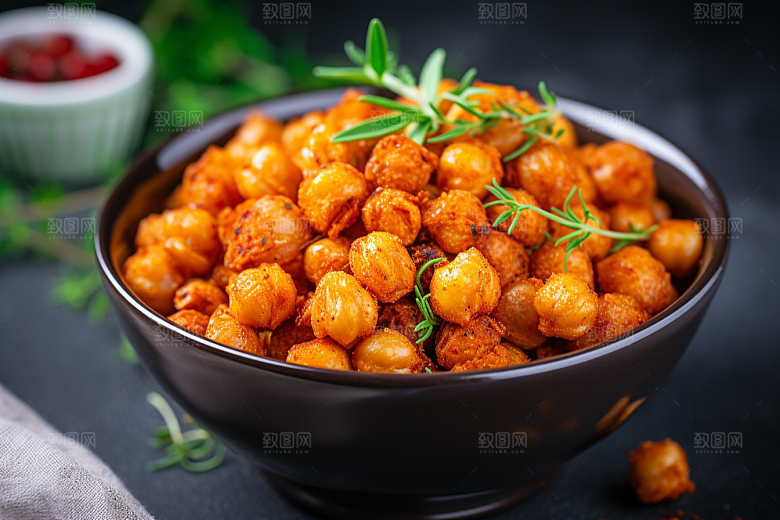 油炸黄金豆美食地方特色摄影图