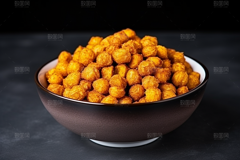 油炸黄金豆小吃地方特色摄影图