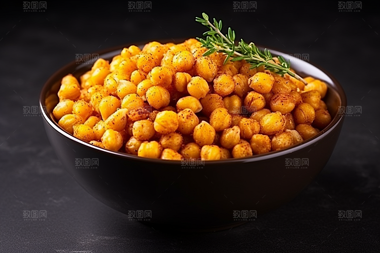 油炸黄金豆零食膨化食品摄影图