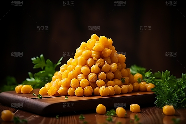 油炸黄金豆高清膨化食品摄影图