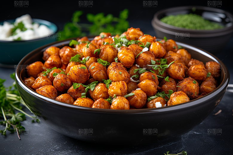 油炸黄金豆美食油炸食品摄影图