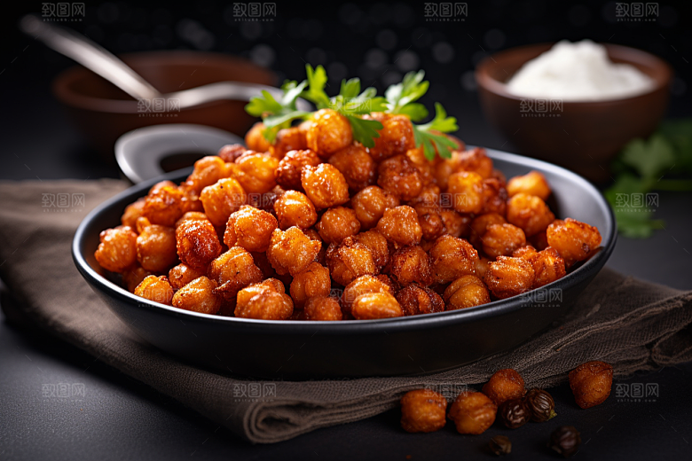 油炸黄金豆零食高清摄影图