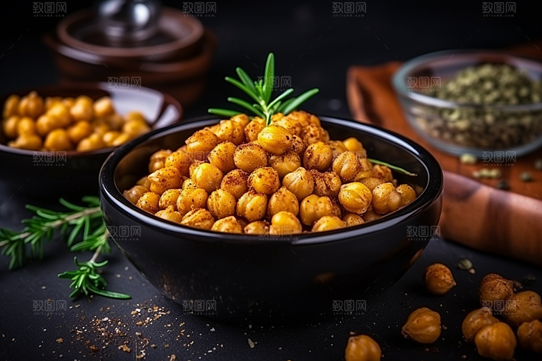 油炸黄金豆膨化食品美食摄影图