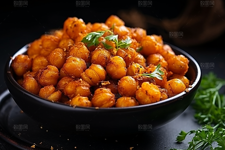 油炸黄金豆油炸食品素材摄影图