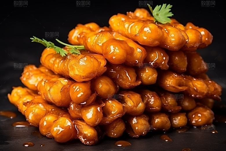 油炸黄金豆高清美食摄影图