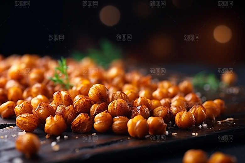 油炸黄金豆膨化食品美食摄影图
