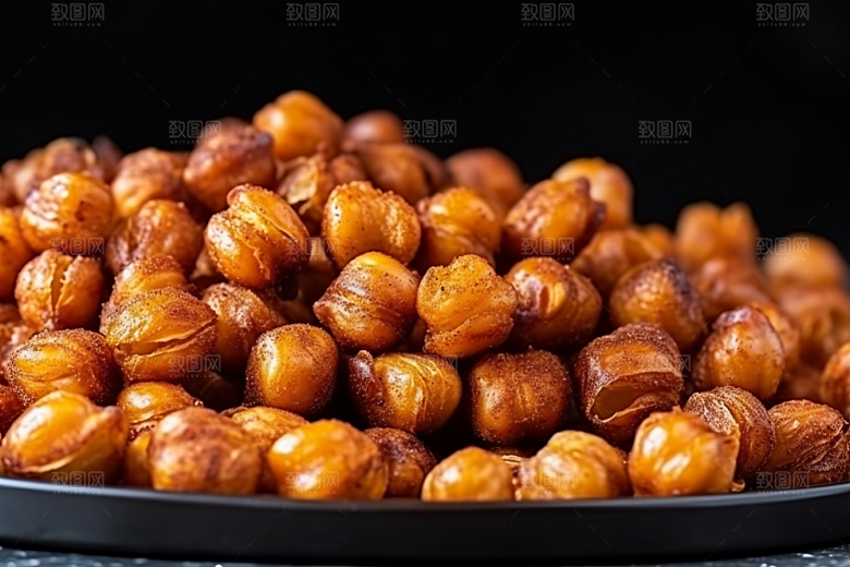 油炸黄金豆小吃零食摄影图